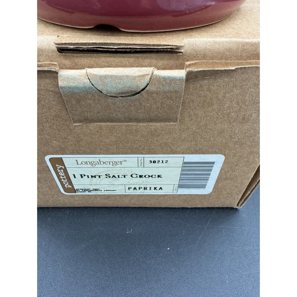 Longaberger Pottery 1 Pint Salt Crock 🧂🌶️ Paprika – NIB New in Box